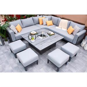 <span class=keywords><strong>Antigua</strong></span> Sitzgruppen moderno negro aluminio patio trasero muebles al aire libre sofá conjunto Patio muebles de exterior para jardín con mesa elevadora - Product Image 4