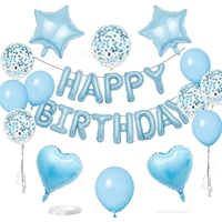 Kit de ballons Joyeux Anniversaire - 27 pièces de ballons en aluminium avec lettres et ballons en latex à confettis pour la décoration de fête