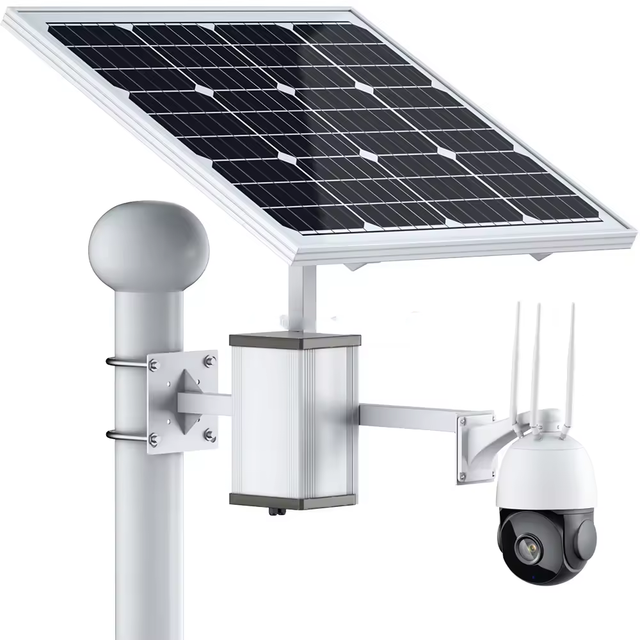4G Solar Powered Camera with 80W Solar Panel 40Ah Battery ,Outdoor PTZ IP Security Cameras with Motion Detection