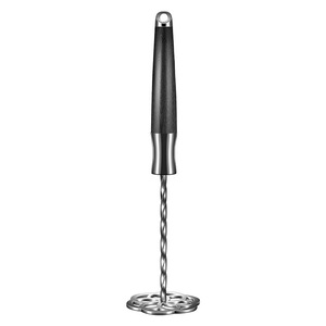 316L Stainless Steel Potato Press Black Wood Handle Multi Function Masher For Kitchen Use - Product Image 2