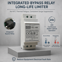 Limiteur de courant de démarrage alternatif simple série ICL-16 Mean Well 16A avec relais de bypass et protection thermique pour usage industriel