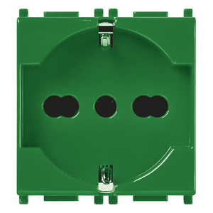 2P+T 16A <b>Universal</b> Antibacterial <b>Socket</b> Green 5.1x4.3x5.3 Cm For Indoor Use - Product Image 1