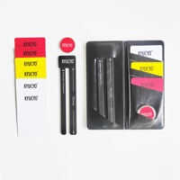 Kit d'arbitre de tennis de table portable, ensemble d'arbitre de ping-pong de qualité supérieure, combiné avec deux cartes blanches, jaunes et rouges, pièce de monnaie pour le tir au sort, règle, portefeuille en cuir