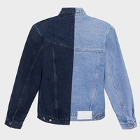 Veste en jean rigide asymétrique personnalisée, manteaux décontractés délavés à la main, mode, couleur contrastée, vêtements d'extérieur pour femmes