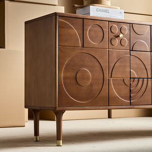 Retro Solid Wood Large Capacity Eco-Friendly <b>Storage</b> <b>Drawers</b> Style Cabinet <b>for</b> Living Room Furniture HY201 Home Living Room Cabi - Product Image 4