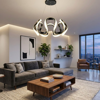 Lampe suspendue LED en aluminium irrégulière à intensité variable, dorée, effet ciel étoilé, luminaire pour restaurant, hôtel