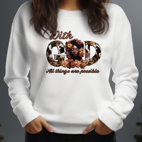 Avec Dieu, toutes les choses sont possibles God's Girl DTF Transfer Printing Garment Heat Sticker Applique Ready to Press Livraison gratuite