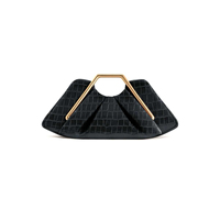 Pochette élégante en métal pour femme, sac de soirée plissé effet nuage, sac à main texture crocodile, pochette de luxe pour mariage et soirée
