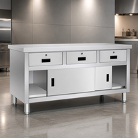 Armoire de rangement en acier inoxydable finition mate brossée avec capacité de charge de 1000 kg/m pour le stockage en cuisine commerciale
