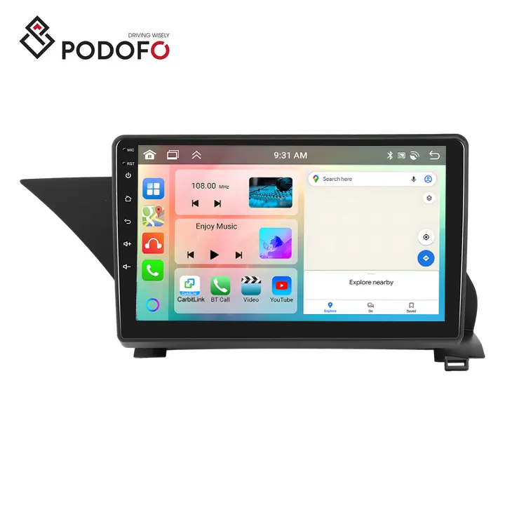 Podofo Android Voiture Stéréo Double Din 4 + 64G 9 Pouces Carplay Android Auto Pour Benz GLK 2008-2012 IPS DSP GPS RDS WIFI Prix Usine