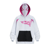 Fabricant de vêtements Spider Gwen pour hommes, logo imprimé sur mesure, fermeture à glissière 100% coton, bouffant épais, fermeture éclair intégrale
