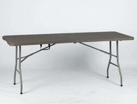 Vente en gros Table de pique-nique rectangulaire pliante légère, durable, portable et étanche en plastique, salle à manger en plein air, chambre d'école