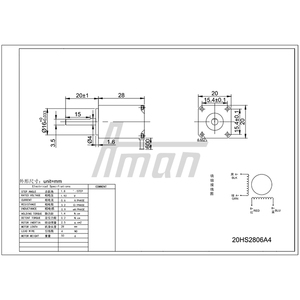 Motor paso a paso Nema 8 para máquina de grabado CNC, aplicable a láser, motor paso a paso híbrido de 2 fases de bucle abierto 20HS2806A4, modo 1.4N.cm - Product Image 6