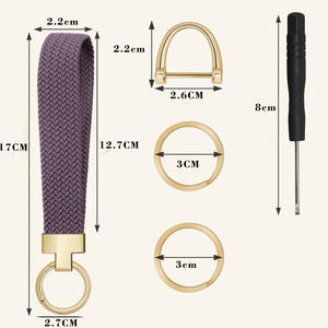 Llavero Elástico para Muñeca, Bonito Llavero Tejido con Cordón para Llaves de Coche, con 3 Anillos para Llaves y Anillo en D para Mujeres y Hombres - Product Image 5