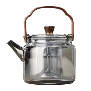 Bouilloire personnalisée de haute qualité 1L, théière de santé en verre borosilicate