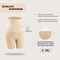 SSHAPER Shorty gainant sans couture pour femme, taille haute, effet remonte-fesses et ventre plat, respirant, post-partum