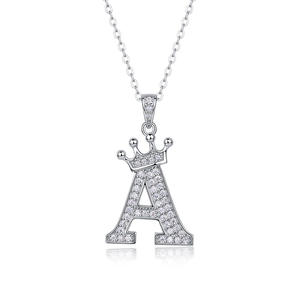 26 collar de letras en inglés para <span class=keywords><strong>mujer</strong></span>, cadena de moissanita de <span class=keywords><strong>moda</strong></span> de plata 925, cadena de clavícula transfronteriza, cadena Popular para <span class=keywords><strong>mujer</strong></span> - Product Image 6