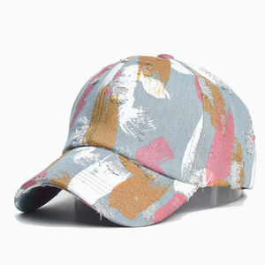 Gorra de Béisbol con Efecto Desgastado y Salpicaduras de Pintura, Estilo Vintage, Ajustable, para Hombre y Mujer, Gorra Snapback Moderna - Product Image 5