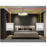 Interruptor de Pared Inalámbrico de 1 Canal y 1 Vía, Eficiente Energéticamente, Impermeable IP44, con Tecnología RF433 para Proyectos Escolares