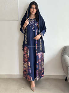 Islamique Luxueux Imprimé Broderie Emirats <span class=keywords><strong>Arabes</strong></span> <span class=keywords><strong>Unis</strong></span> Jalabiya Arabe Koweïtien Golfe Dubaï Musulman Ramadan Jalabiya - Product Image 3