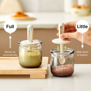 Custom 300ml Telescopic Glass Seasoning <b>Jar</b> Bottle Retractable <b>Spice</b> <b>Jars</b> Containers with Slide Spoon for Herbs Condiments Salt - Product Image 3