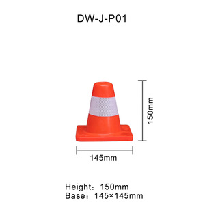 مخروط مرور صغير عالي الجودة بقطر 6 بوصات (150 ملم) من البلاستيك PVC المرن العاكس للضوء باللون البرتقالي، مناسب للتدريب على السلامة على الطرق بسعر المصنع - Product Image 2