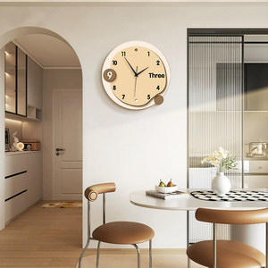 Orologio da Parete Moderno e Semplice in MDF con Lancette Silenziose e Cristalli, Design in Stile Crema per Sala da Pranzo, <span class=keywords><strong>Soggiorno</strong></span> e Parete TV - Product Image 3
