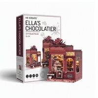 Mini Book Nook DIY : Kit de puzzle 3D en bois pour décoration d'angle de lecture, cadeau créatif, vente en gros, artisanat de décoration intérieure