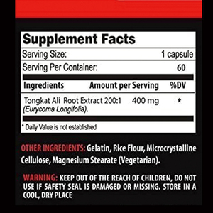 Viên nang Tongkat Ali dành cho nam giới 1.250mg mỗi khẩu phần Chiết xuất <span class=keywords><strong>Eurycoma</strong></span> <span class=keywords><strong>Longifolia</strong></span> 200:1 Hỗ trợ sức khỏe và năng lượng cho nam giới - Product Image 3