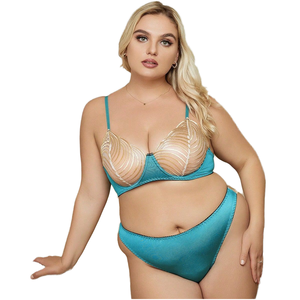 Profondo amore 2 pz Set Sexy trasparente blu trasparente collant XXL/XXL/XXXL taglie lucido onda biancheria intima per le donne più grandi casse - Product Image 6