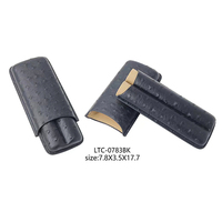Étui à cigares en cuir véritable pour 2 cigares, étui en cuir PU à grande ouverture, étui de voyage pour cigares, humidor