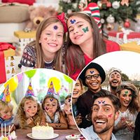 Pochoirs réutilisables autocollants pour maquillage minéral inoffensif pour la peau des enfants, motifs papillon, crâne, floral, pour tatouages temporaires DIY