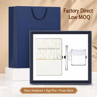 Coffret Cadeau d'Entreprise Direct Usine avec Carnet Étoilé, Stylo et Power Bank Carrée à Affichage Numérique – Faible MOQ, Cadeau Personnalisé pour Employés