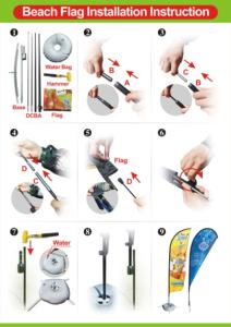 Пользовательские печатные тканевые вывески с перьями, дешевые каплевидные летающие баннеры, пляжные флажки с развевающимися флажками с основанием для шеста - Product Image 6