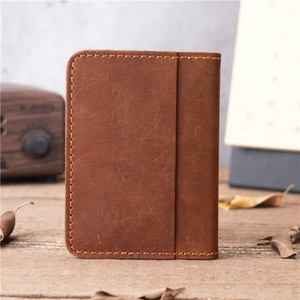 Boshiho Genuine Leather Bifold Card Holder Minimalist Slim Card Holder Folding Design <b>Wallet</b> - Product Image 3