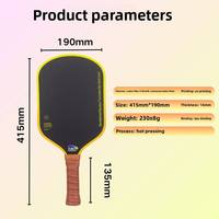 Raquette de pickleball portable, durable, écologique, sans bords, avec noyau en nid d'abeille en carbone brossé, pour les tournois professionnels et les jeux compétitifs