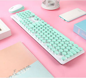 Stock Top Seller 2019 Gaming Slim Round Key Cheap 2.4GHz Wireless <b>Keyboard</b> and Mouse Combo for Computer - Product Image 4