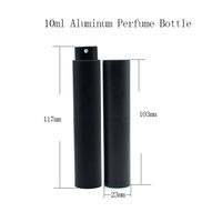 Atomiseur portable rechargeable en plastique mat doré et noir de 5 ml, 8 ml, 10 ml avec pompe à parfum et fonction UV pour décantation