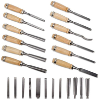 Ensemble Professionnel de 12 Ciseaux à Bois Tranchants pour la Sculpture, Idéal pour Débutants