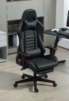 Chaise de jeu Alinunu de luxe en PVC pour gamer, avec massage à 1 point, chaise de course pour gamer avec repose-pieds