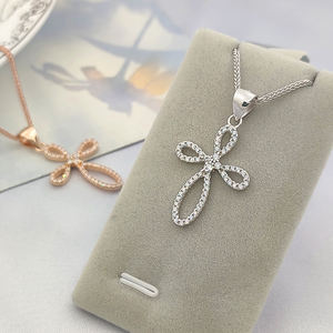 Perak asli 925 bahan indah kalung salib wanita murah dan desain bagus jimat salib perhiasan liontin - Product Image 5