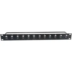 1U 16 puertos macho hembra XLR Trs Patch Panel para salas de ordenadores