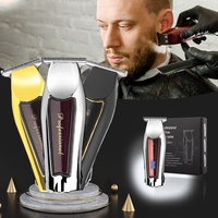Tondeuse et coupe-cheveux professionnels électriques avec lame en acier inoxydable, étanche IPX6, moteur à balais multifonctionnel, écran LED