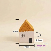 Petites maisons sculptées en bois, petits arbres, petites cabanes en bois, ornements sculptés à la main de style bien-être, design moderne et simple, pur artisanat