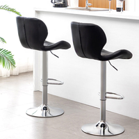 Tabouret de bar réglable moderne pour la maison Chaise haute confortable en cuir synthétique avec dossier pour cuisine Salle de sport Salon avant