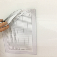 Portadocumentos Magnético Transparente Reutilizable, Carpeta de PVC con Bolsillo para Archivos, Superficie Metálica, Tamaño A4, para Oficina y Escuela