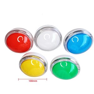Botón pulsador LED iluminado de 100 mm para máquinas recreativas, interruptores de botón de plástico de 12 V, accesorios para juegos operados con monedas - Product Image 1