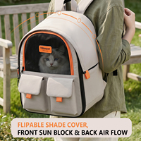 Tragbarer Erweiterbarer Katzen-Rucksack-Träger mit Rundum-Belüftung Wasserdichter Kleiner Hunde-Reiserucksack