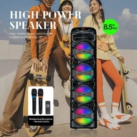 Speaker Pesta Nirkabel Vertikal 4-Driver dengan Lampu RGB Gradien Seluruh Permukaan, Speaker Panggung Profesional Berdaya Tinggi