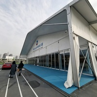 Toit en PVC transparent, structure en aluminium pour terrain de badminton